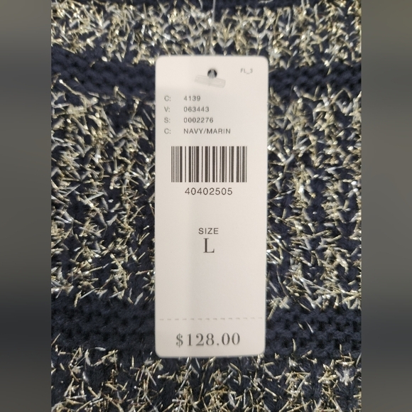 NWT nthropologie HWR Tinsel Striped Sweater SIZE LARGE - Picture 7 of 10